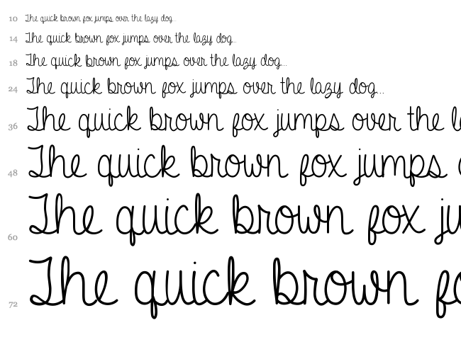 A Gentle Touch font waterfall